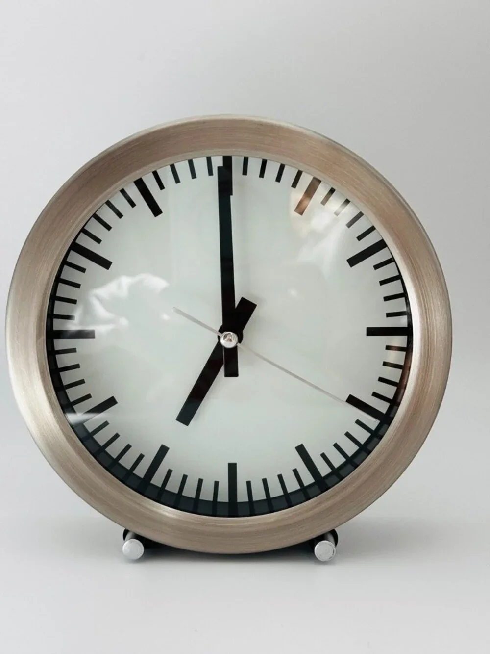 Vintage IKEA SKARP 16589 Silver Mirrored Desk Clock Y2K Quartz Tested Working AA